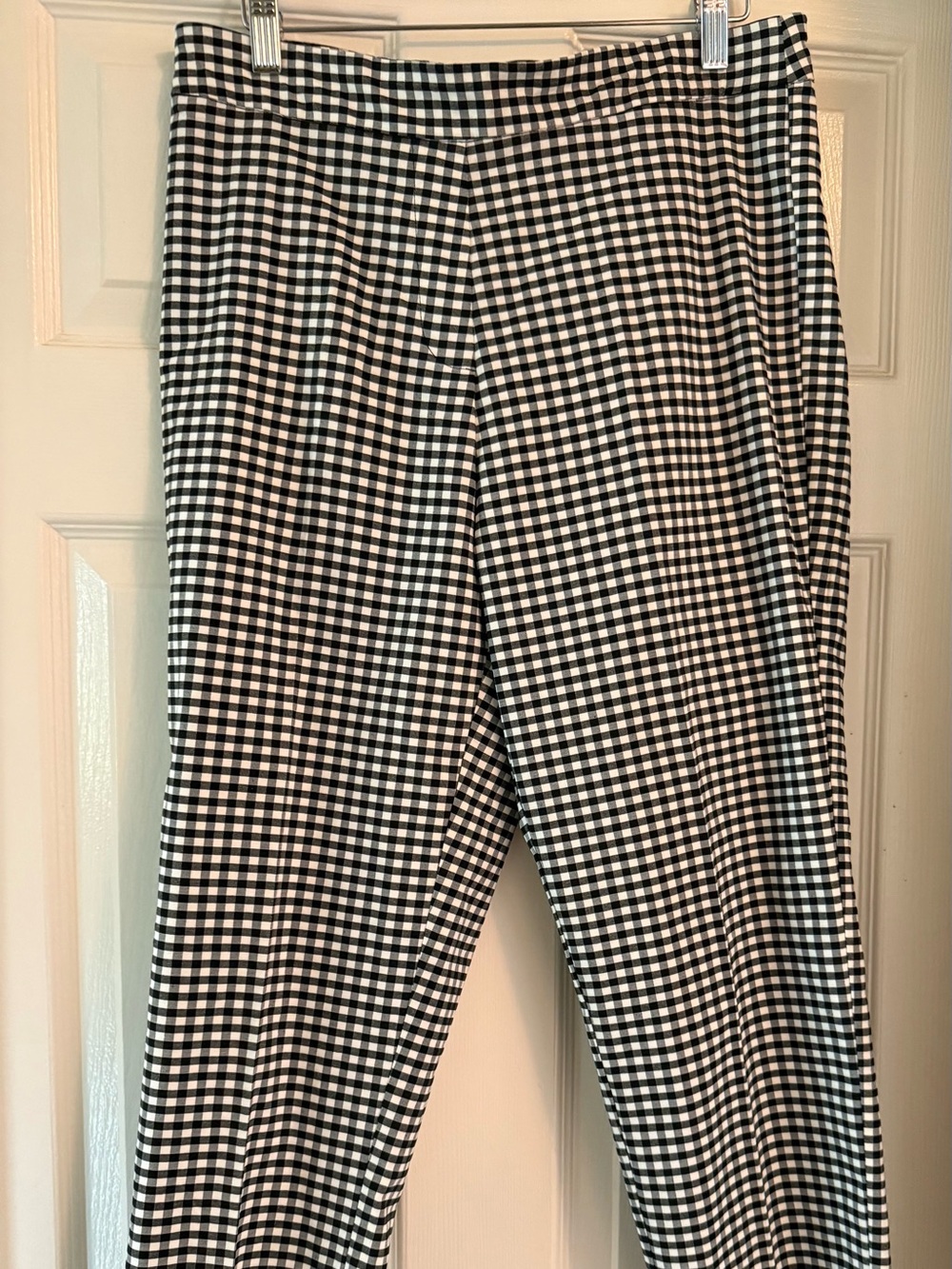 Zac & Rachel Stretch Elastic Waist Gingham Crop Pants-Size 10